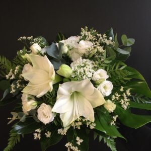 Amaryllis kimppu matala valkoinen