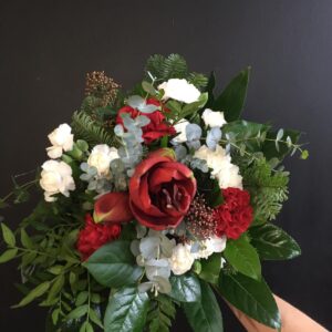 Joulukimppu Amaryllis valkopuna