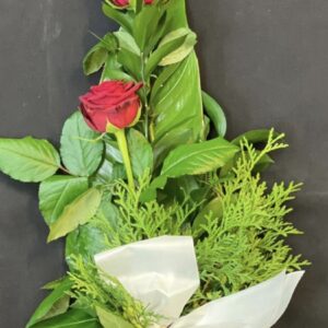 Surukimppu 9 pieni - Punainen ruusu vihreillä