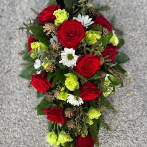 Surulaite punainen ruusu, Krysanteemi Eustoma